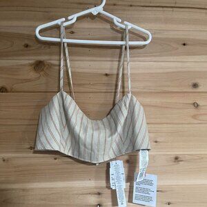 Cream And White Striped Bralette